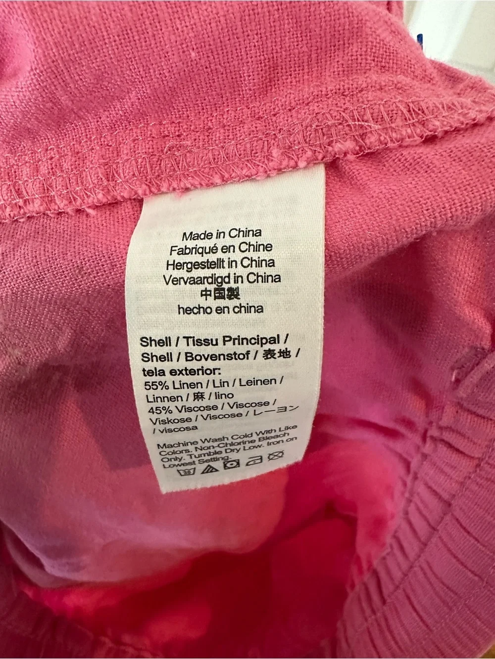 J. Crew Hot Pink linen blend DrawstringShorts